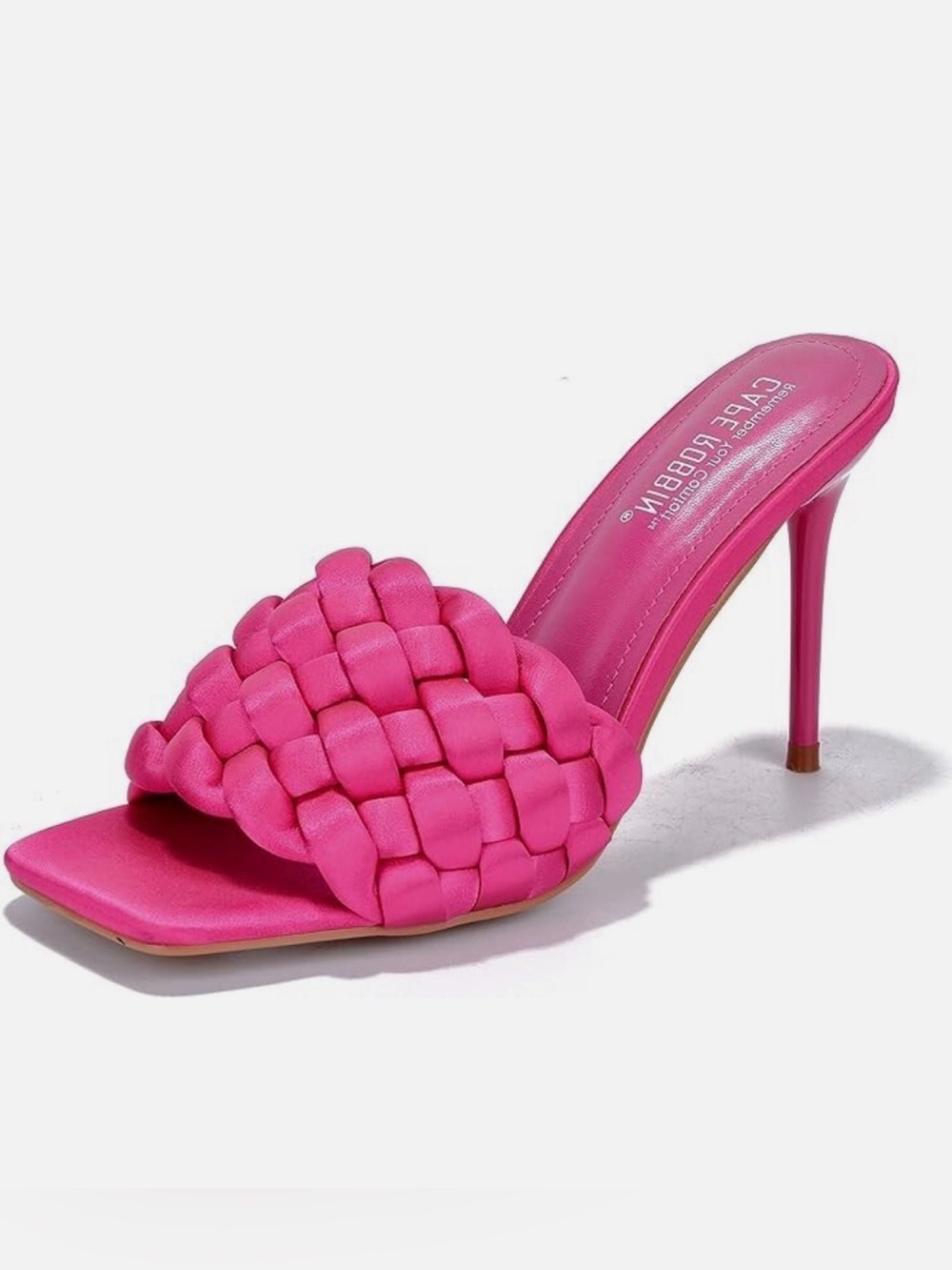Cape Robbin Braided Stiletto Heel Sandals Square Open Toe Slip On Size 8 NWT